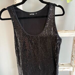 Apt. 9 Black Scoop Neck Top